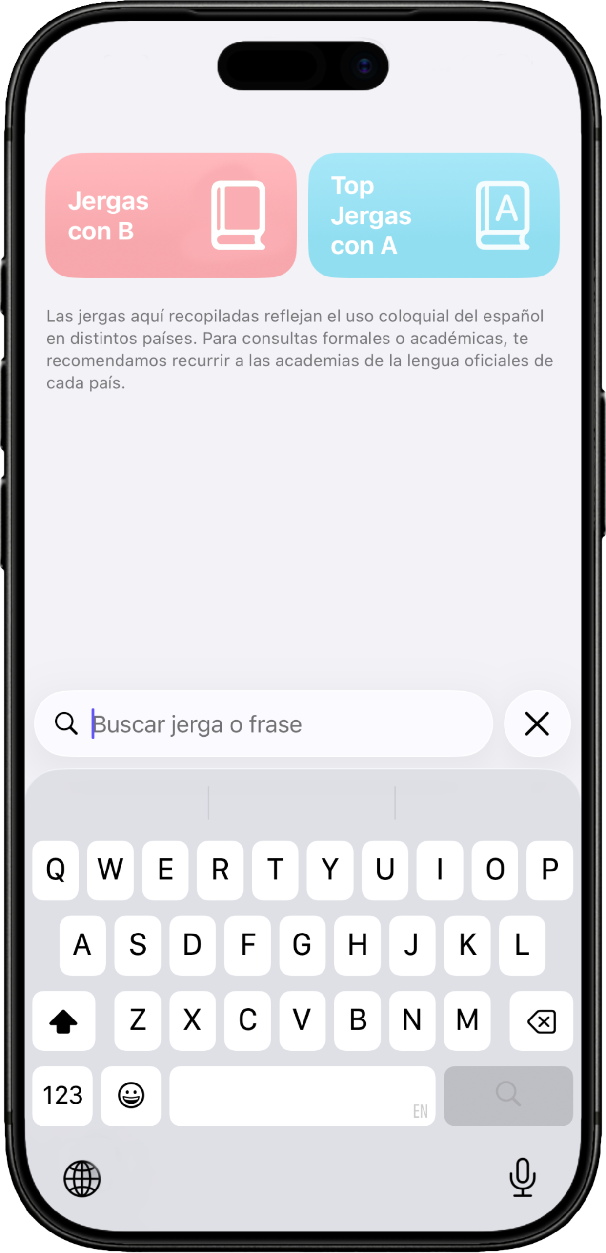 Pantalla de búsqueda